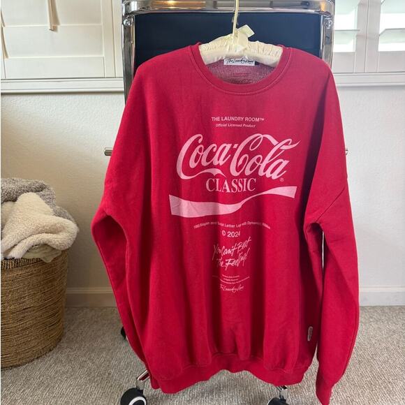 Coca Cola Oversized Sweatshirt by The Laundry Room - Size Small Red - Picture 3 of 10